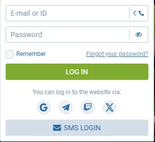 1xBet Cambodia Login form