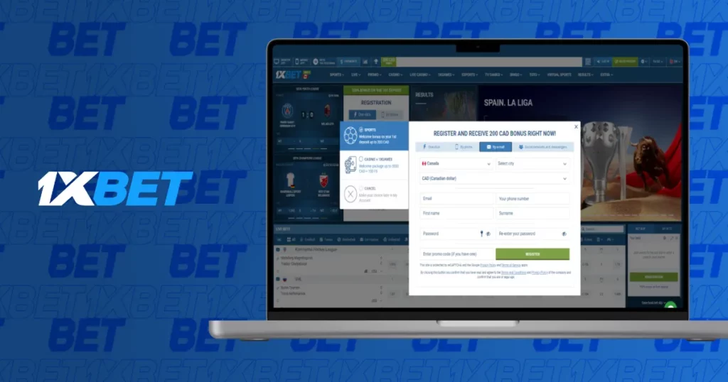 Registration at 1xBet Cambodia